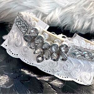 Boho OOAK Fabric Choker Shabby Chic Necklace Collar Handmade Fiber Art NEW